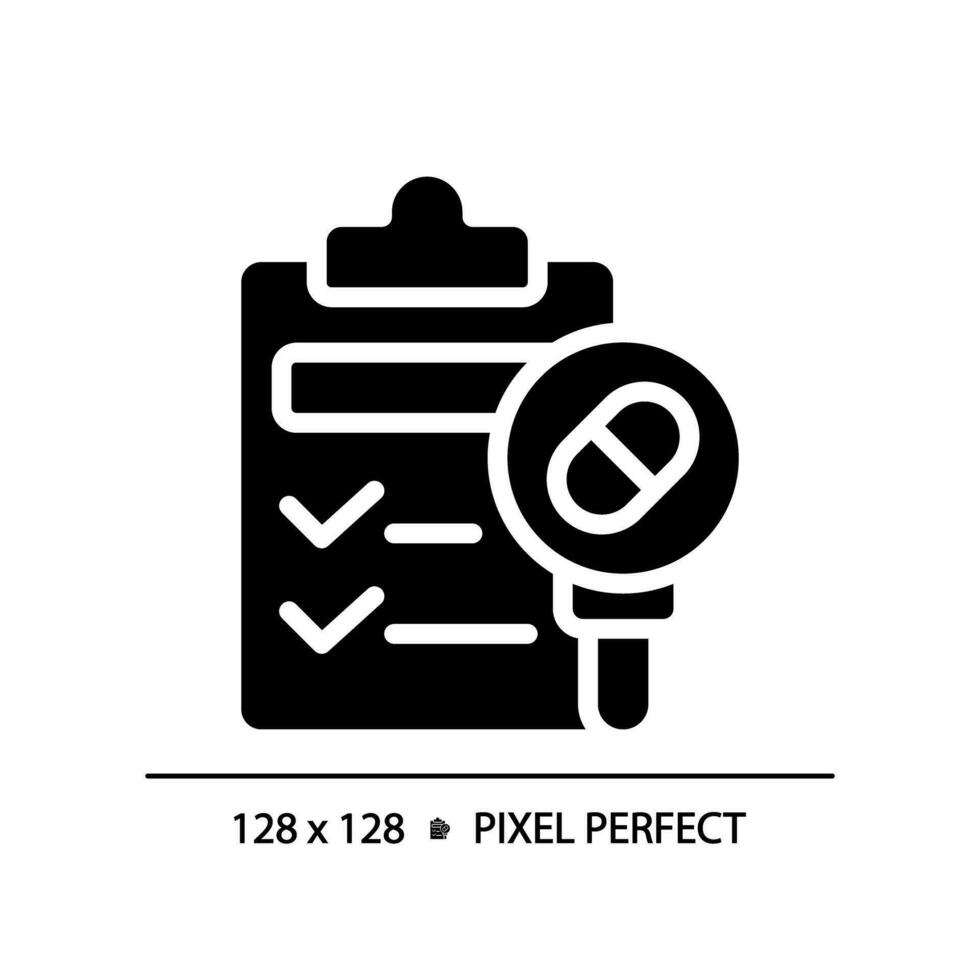 2D pixel perfect glyph style medical prescription icon, isolated vector, simple silhouette illustration representing bacteria. vector