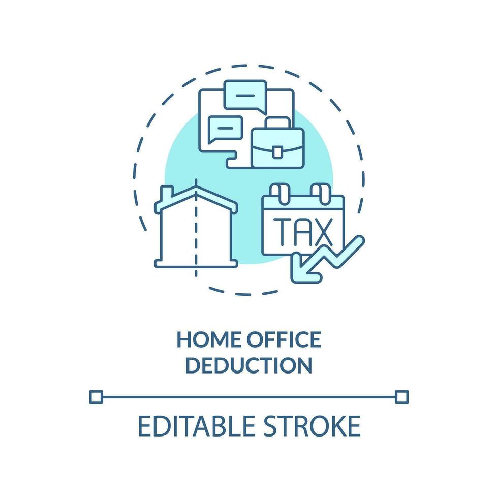 Home office deduction soft blue concept icon. Work from home. Tax relief. Type of financial benefit. Round shape line illustration. Abstract idea. Graphic design. Easy to use in blog post vector