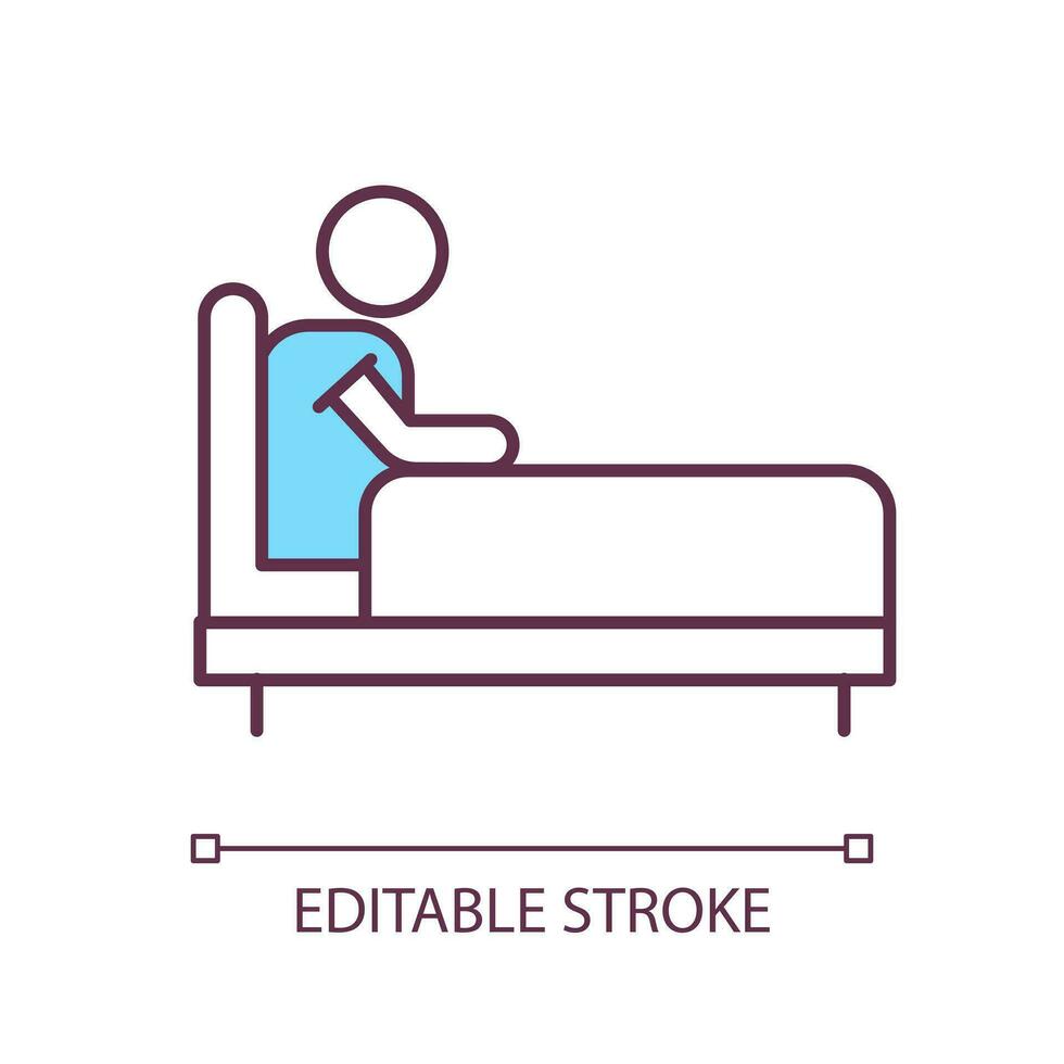 2D editable be unable to leave home icon representing online therapy, isolated vector, multicolor thin line illustration. vector