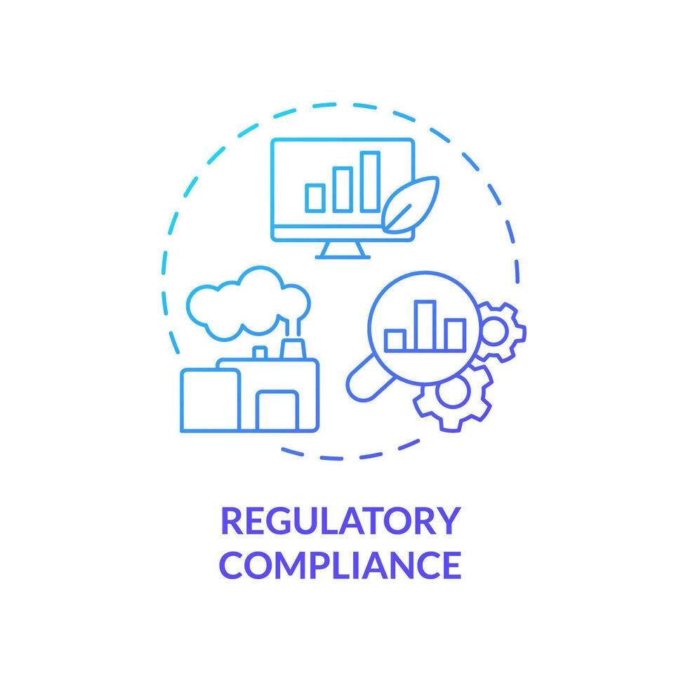 2D gradient regulatory compliance icon, simple isolated vector, climate metrics thin line illustration. vector