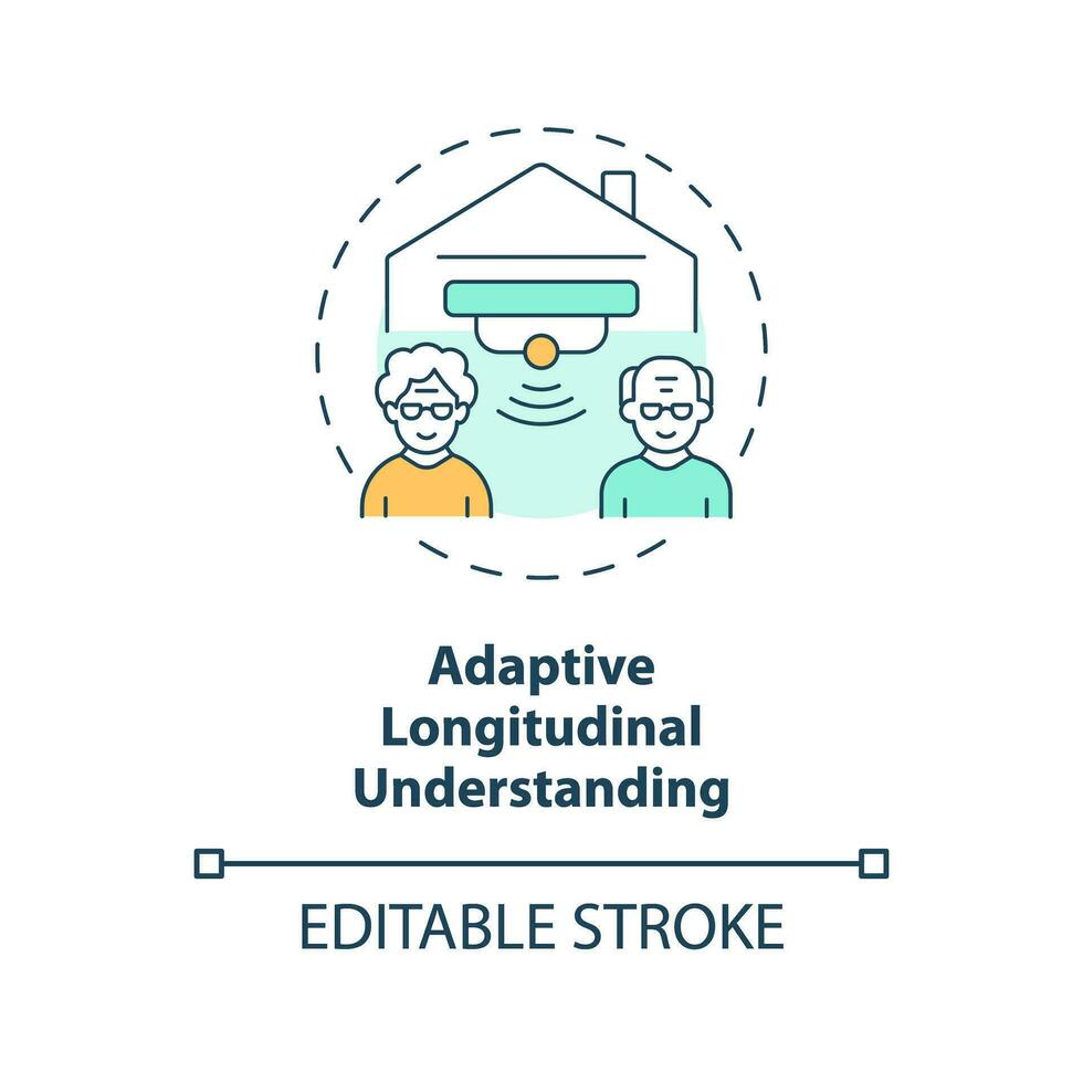 2D editable thin line icon adaptive longitudinal understanding concept, isolated vector, multicolor illustration representing arena. vector