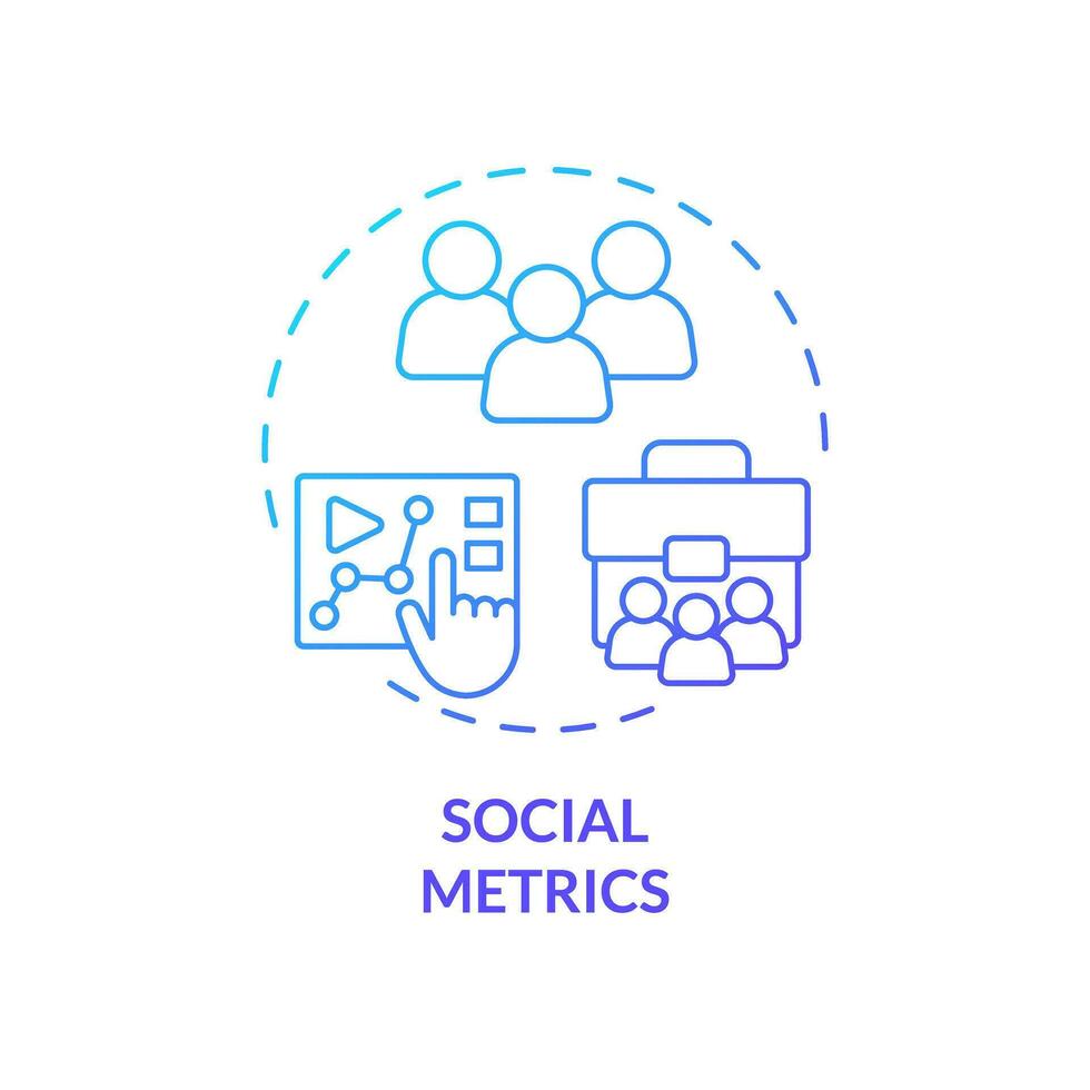 2D gradient social metrics icon, simple isolated vector, climate metrics thin line illustration. vector