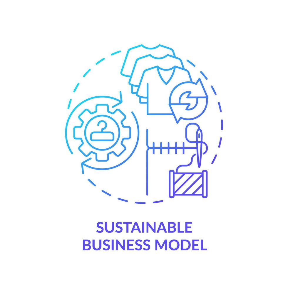 2D gradient icon sustainable business model concept, simple isolated vector, sustainable fashion thin line blue illustration. vector