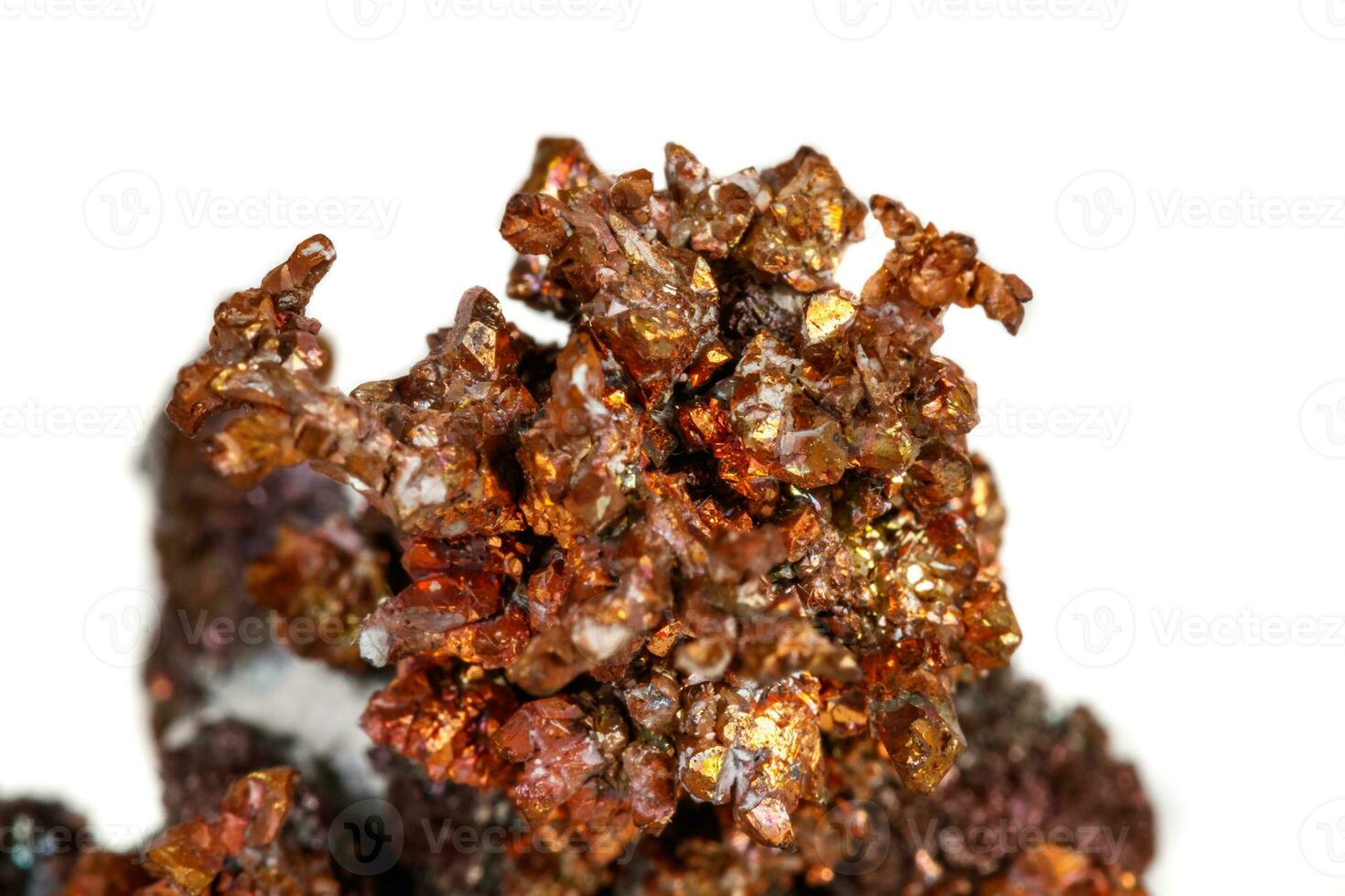 Macro mineral stone Copper on white background photo