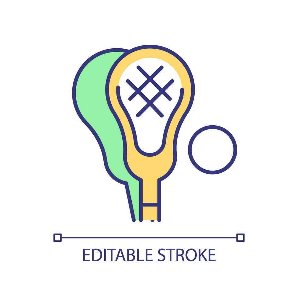 2d editable lacrosse icono representando atlético beca, aislado vector, multicolor Delgado línea ilustración. vector