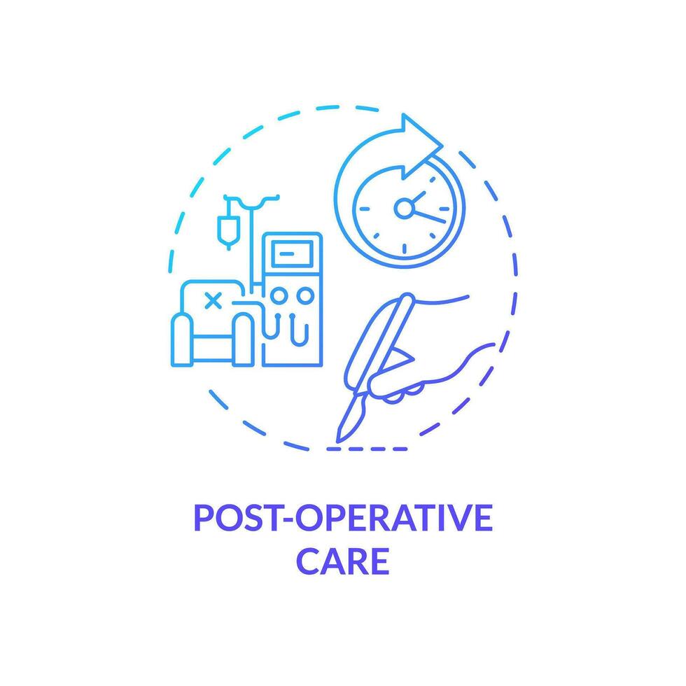 2D gradient post operative care icon, simple isolated vector, medical tourism thin line illustration. vector