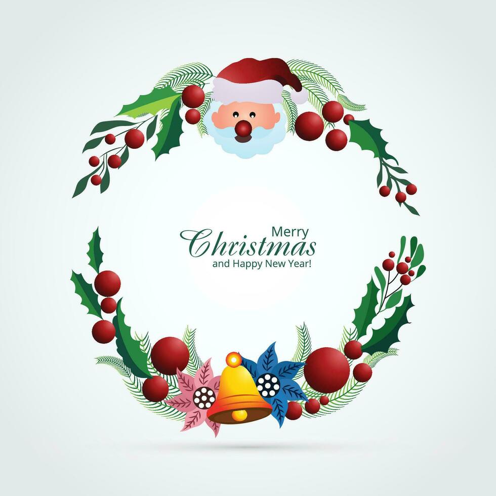 Beautiful artistic christmas elements decorative card background vector