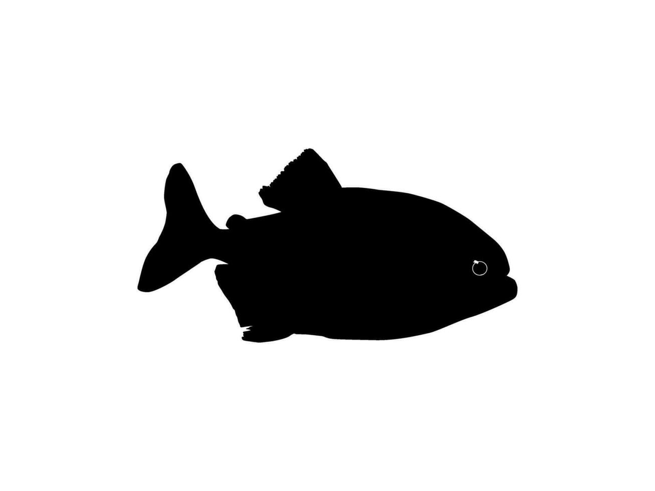 Piranha Fish Silhouette, can use for Logo Gram, Website, Art Illustration, Pictogram, Icon or Graphic Design Element. Vector Illustration