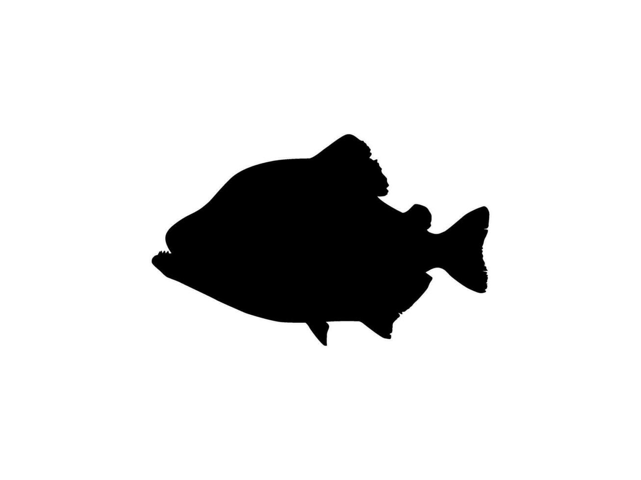 Piranha Fish Silhouette, can use for Logo Gram, Website, Art Illustration, Pictogram, Icon or Graphic Design Element. Vector Illustration