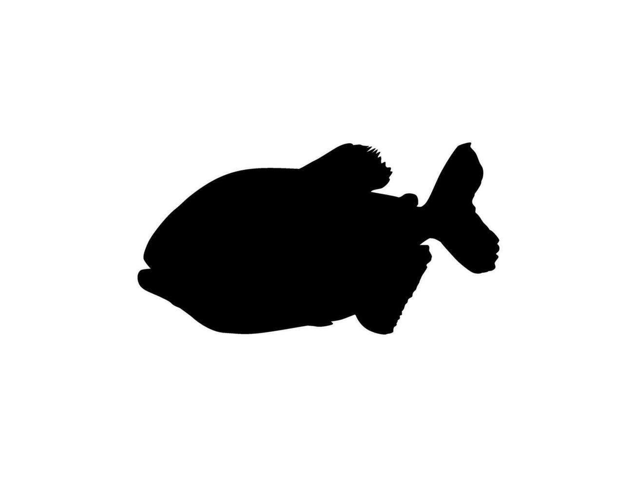 Piranha Fish Silhouette, can use for Logo Gram, Website, Art Illustration, Pictogram, Icon or Graphic Design Element. Vector Illustration