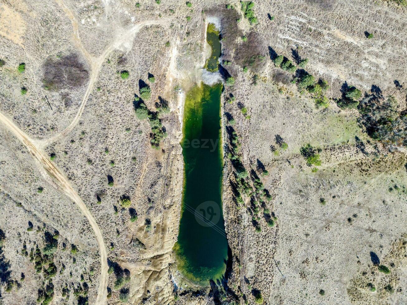 Aerial View from a Drone taken at Copeton Dam Northern Foreshores out near Inverell, New South Wales, 2360, Australia photo
