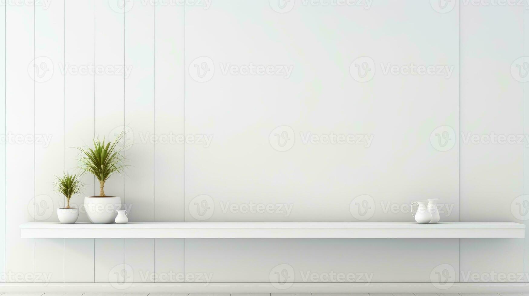 AI generated living room setting with a vase of fresh flowers and lit candles on a wooden tray, exuding a sense of peace and comfort. photo