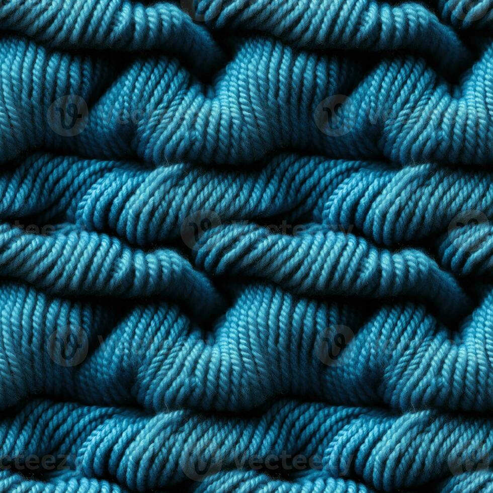 AI generated seamless texture of blue wool fabric with folds photo