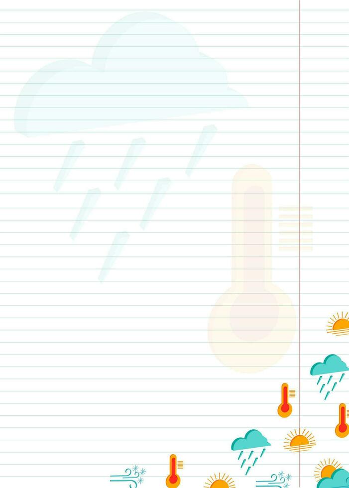 note sheet with weather icons vector