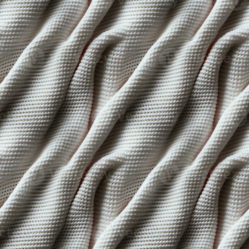 AI generated seamless texture of white fabric with folds photo