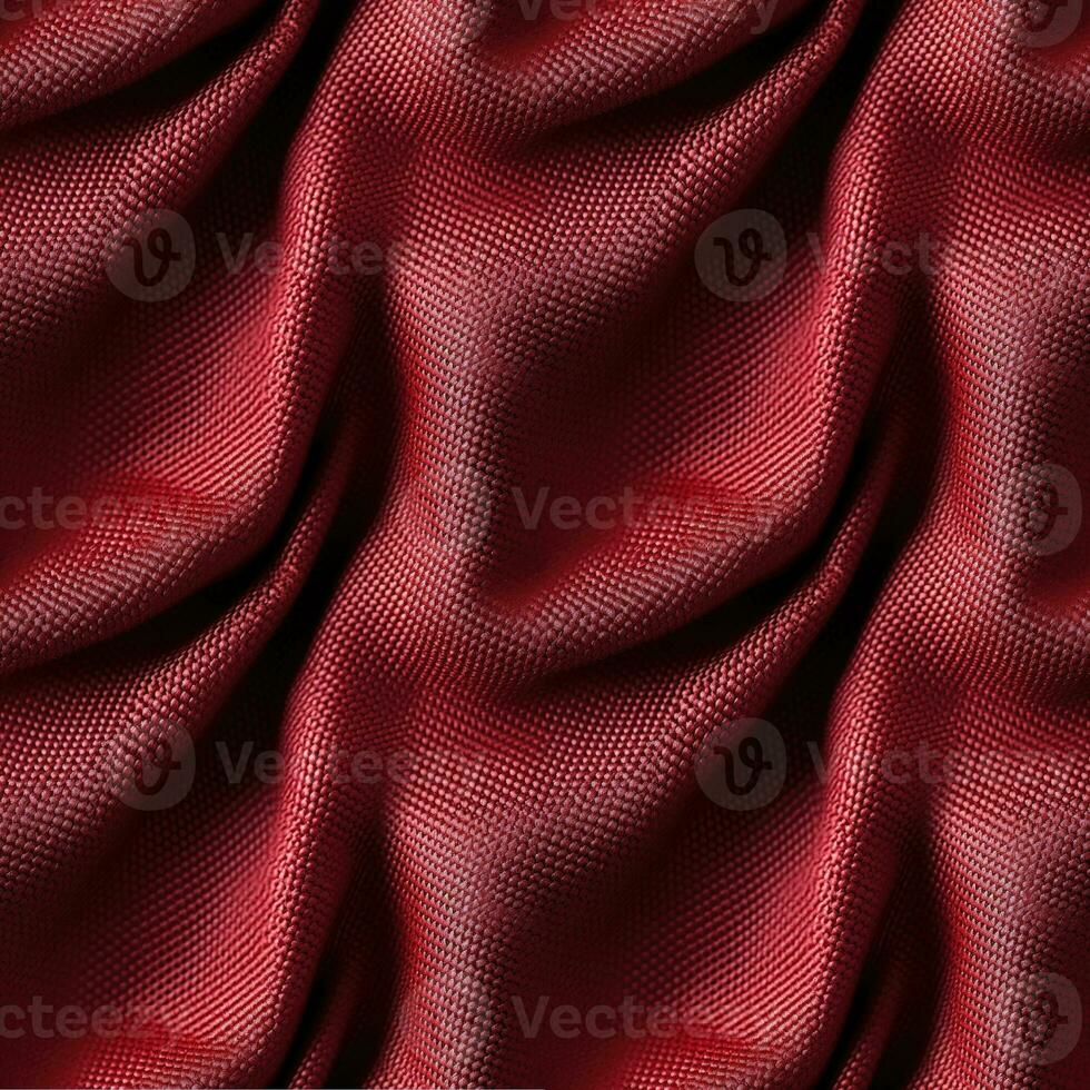 AI generated seamless texture of red fabric with folds photo