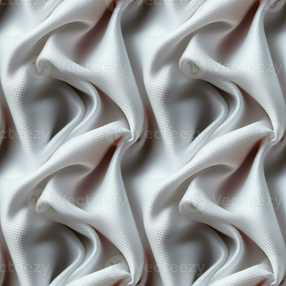 AI generated seamless texture of white fabric with folds photo