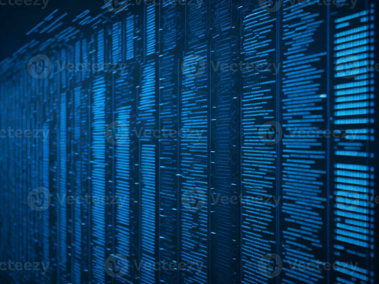 AI generated Blue digital binary data on computer screen background. binary code background . abstract blue background photo