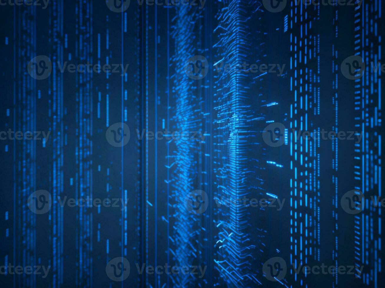 AI generated Blue digital binary data on computer screen background. binary code background . abstract blue background photo