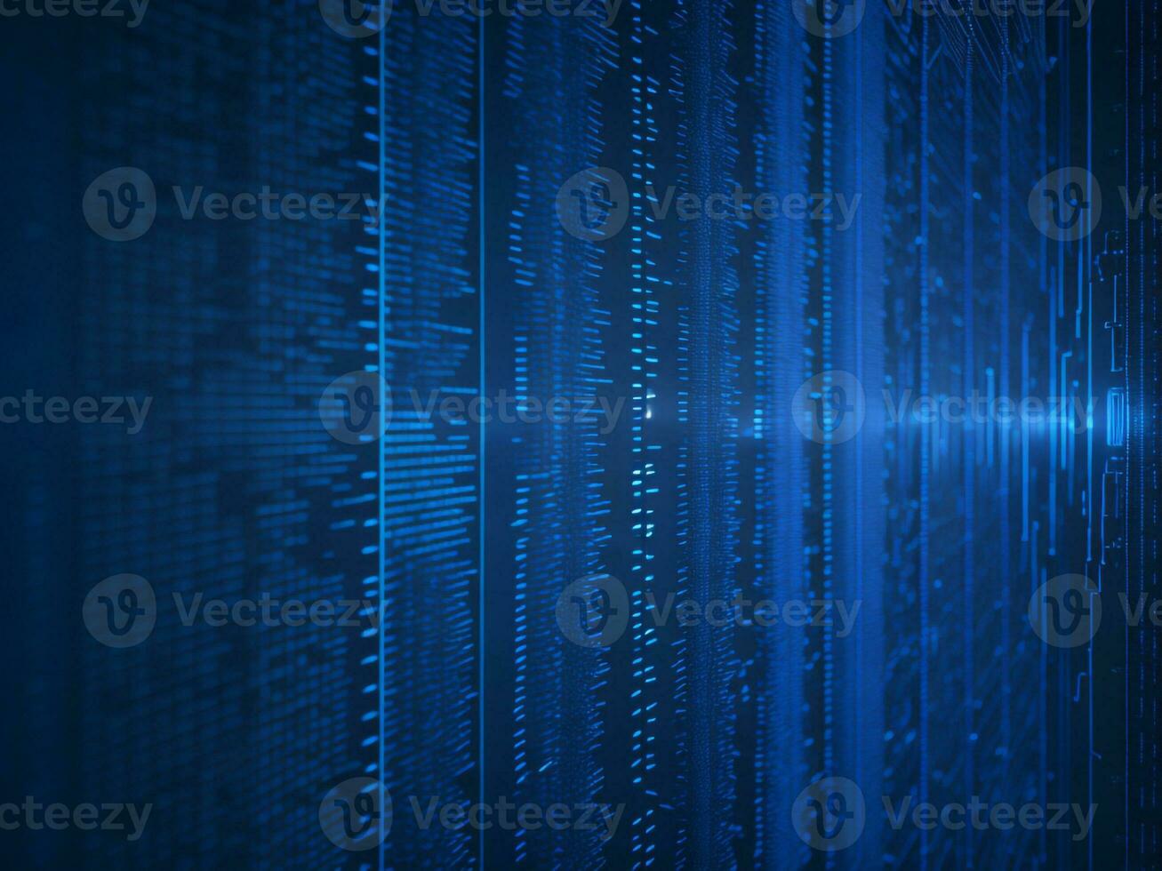AI generated Blue digital binary data on computer screen background. binary code background . abstract blue background photo