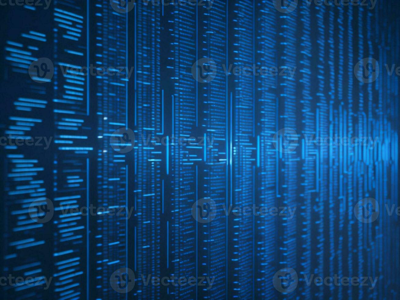 AI generated Blue digital binary data on computer screen background. binary code background . abstract blue background photo