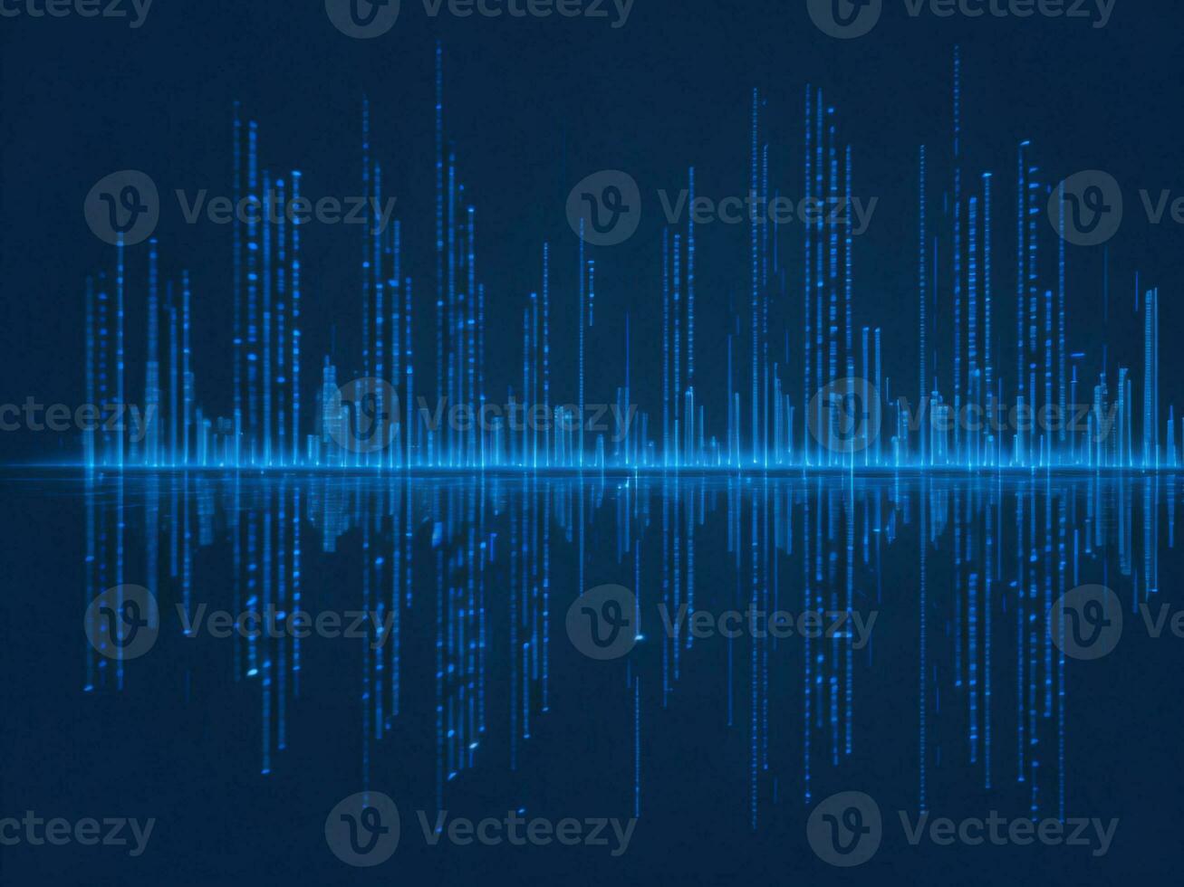 AI generated Blue digital binary data on computer screen background. binary code background . abstract blue background photo