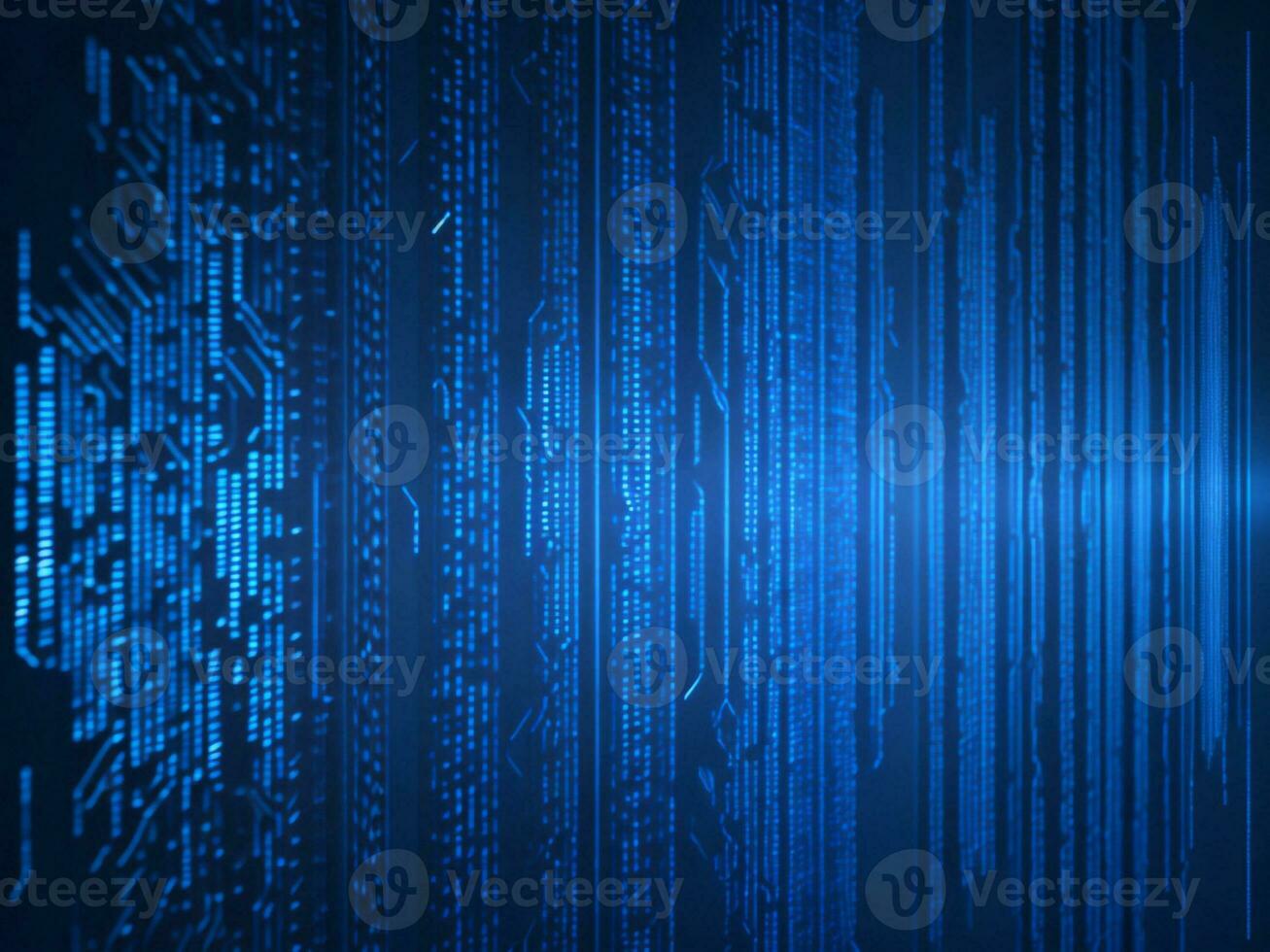 AI generated Blue digital binary data on computer screen background. binary code background . abstract blue background photo