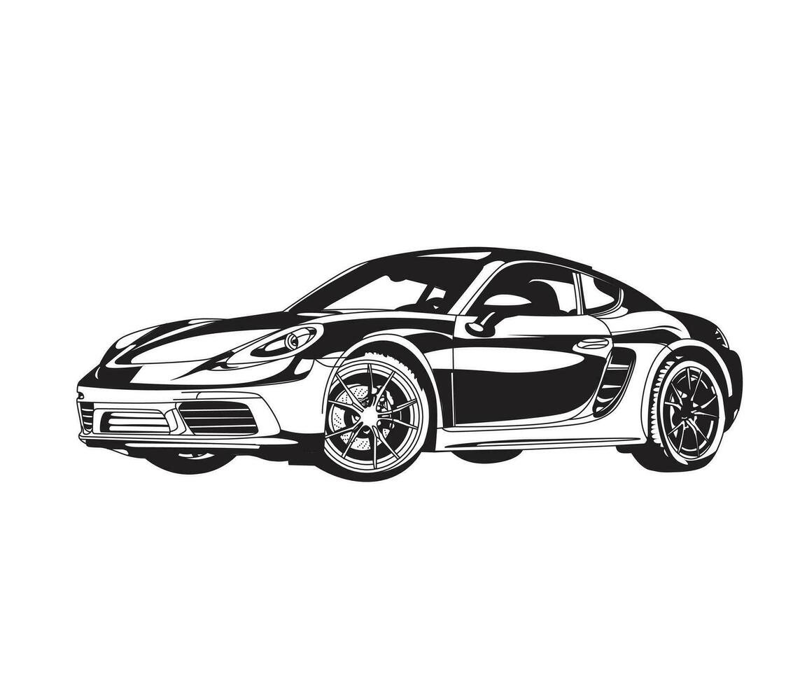 Sports car silhouette artwork Illustration vector