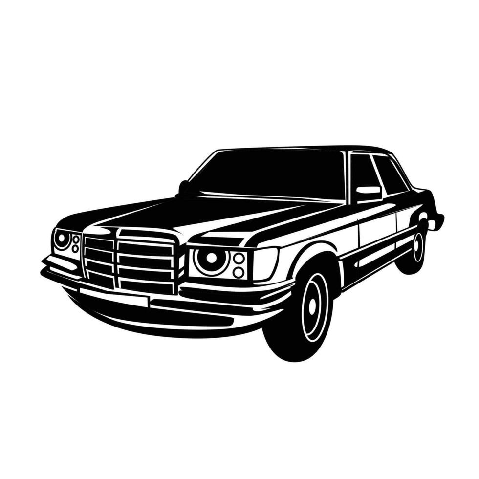 clásico benz retro coche vector ilustración
