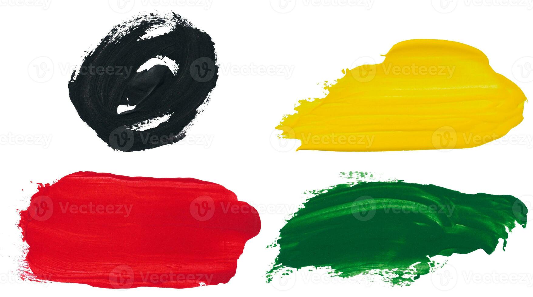 Acrylic paint samples on white isolated background photo