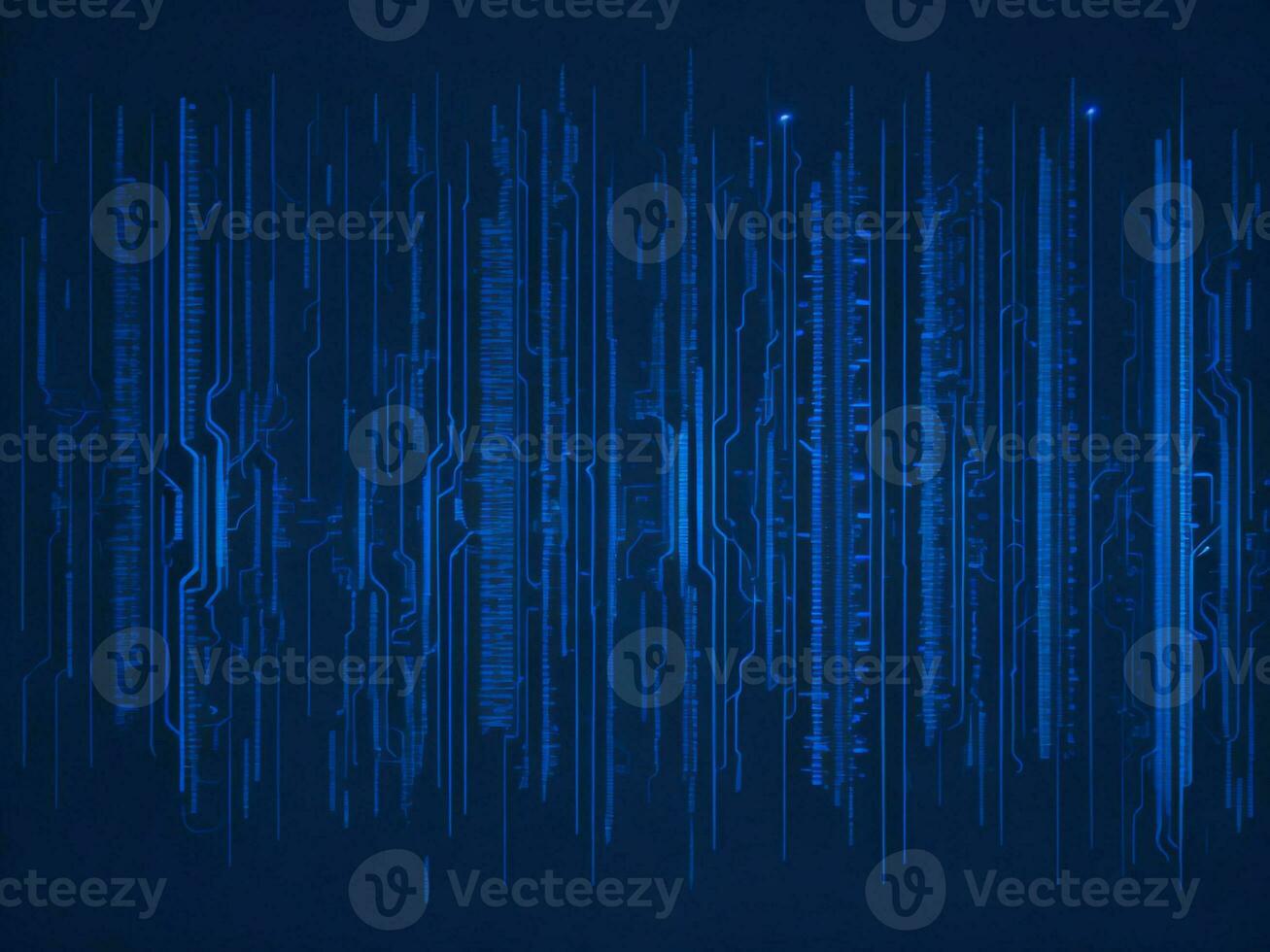 AI generated Blue digital binary data on computer screen background. binary code background . abstract blue background photo