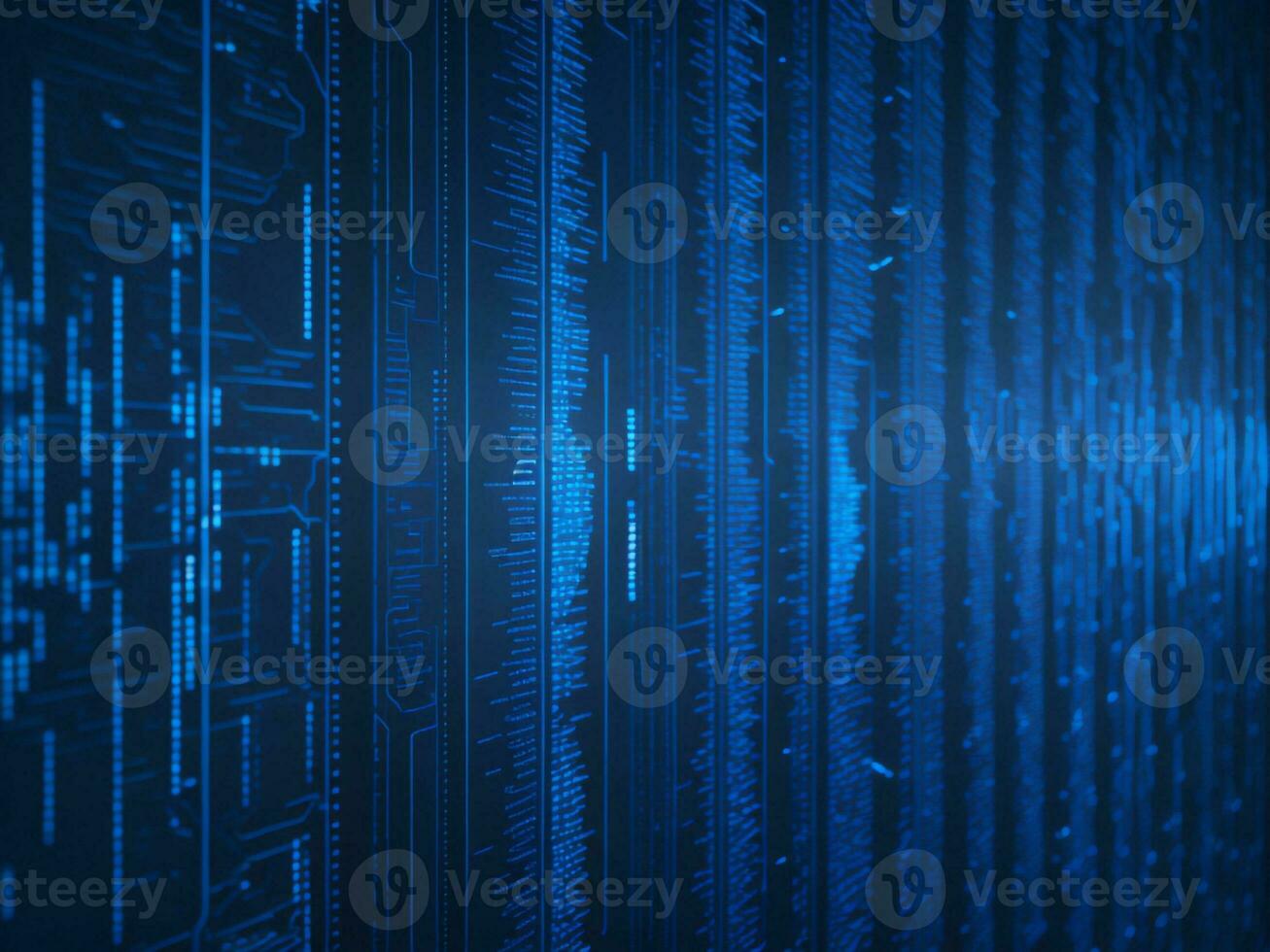 AI generated Blue digital binary data on computer screen background. binary code background . abstract blue background photo