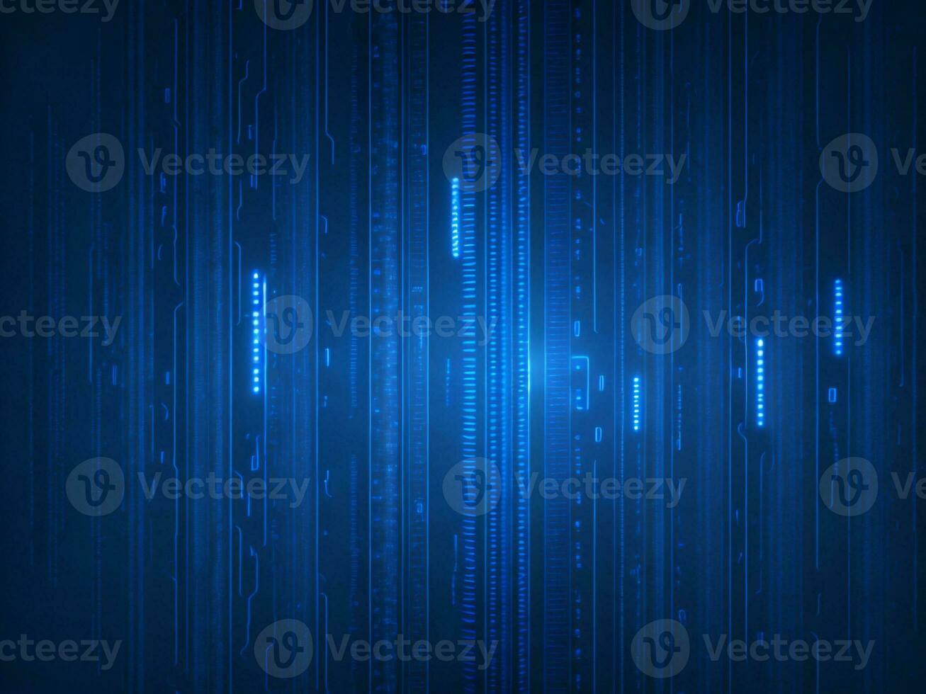 AI generated Blue digital binary data on computer screen background. binary code background . abstract blue background photo