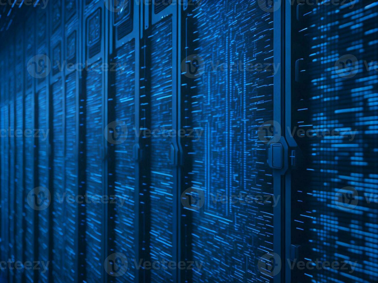 AI generated Blue digital binary data on computer screen background. binary code background . abstract blue background photo