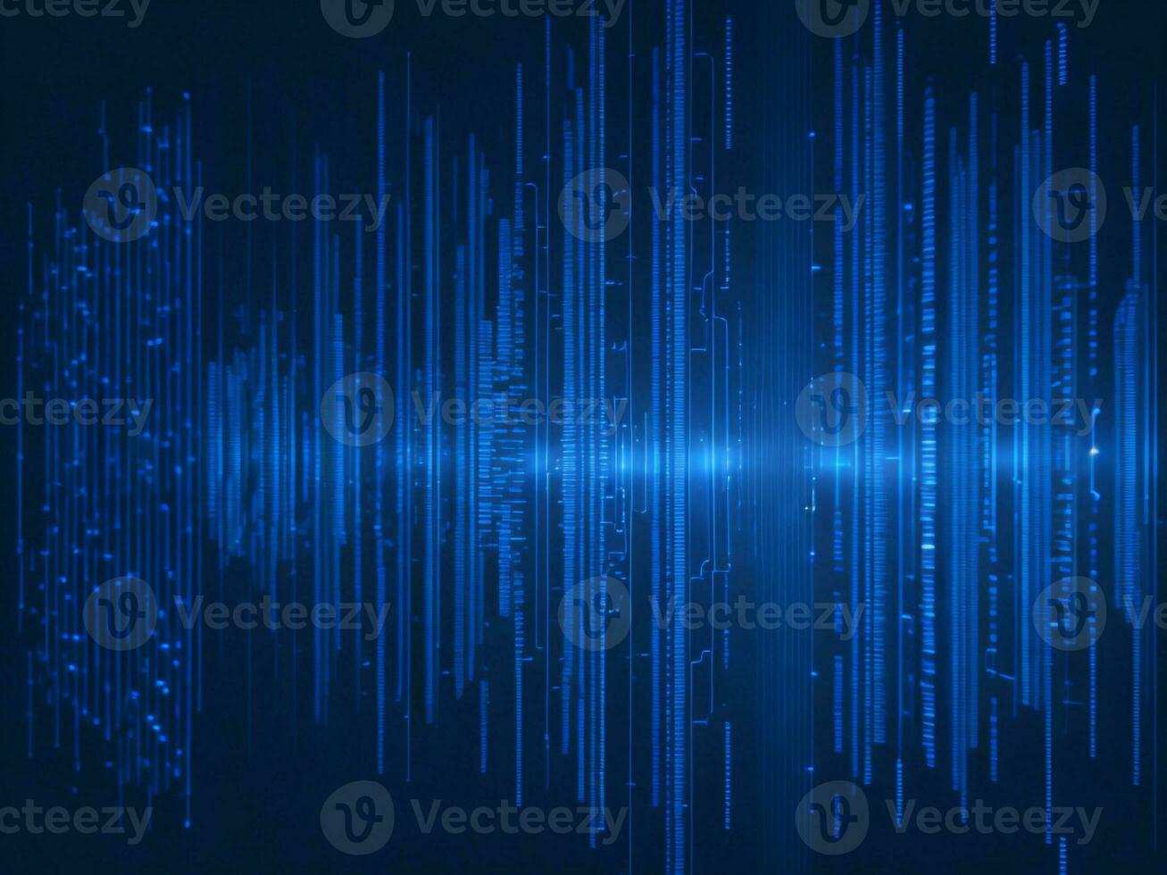 AI generated Blue digital binary data on computer screen background. binary code background . abstract blue background photo