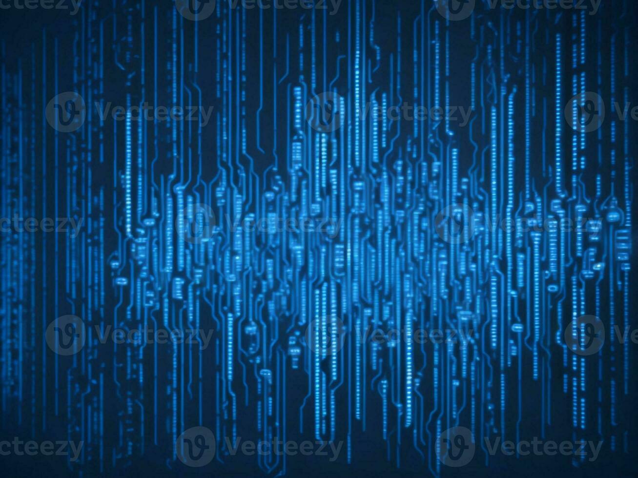 AI generated Blue digital binary data on computer screen background. binary code background . abstract blue background photo