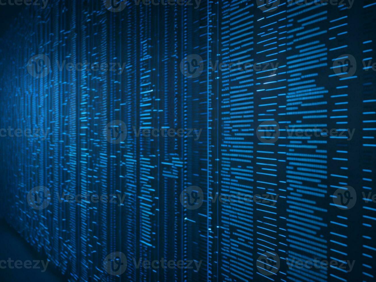 AI generated Blue digital binary data on computer screen background. binary code background . abstract blue background photo