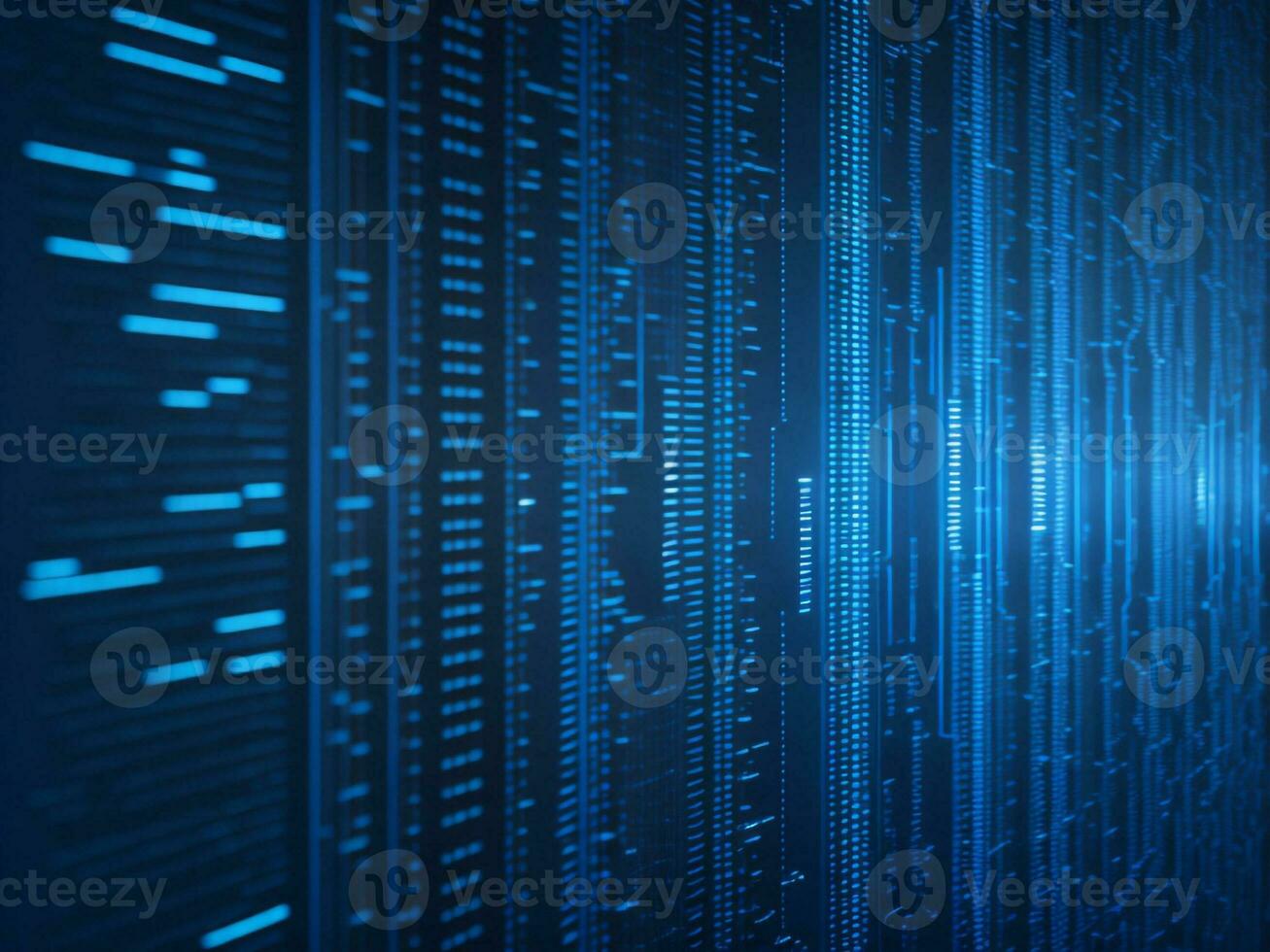 AI generated Blue digital binary data on computer screen background. binary code background . abstract blue background photo