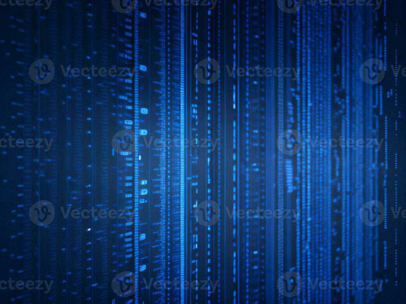 AI generated Blue digital binary data on computer screen background. binary code background . abstract blue background photo