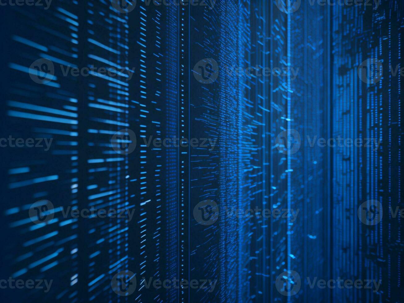 AI generated Blue digital binary data on computer screen background. binary code background . abstract blue background photo