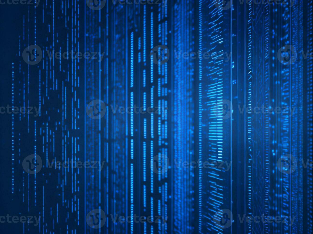 AI generated Blue digital binary data on computer screen background. binary code background . abstract blue background photo