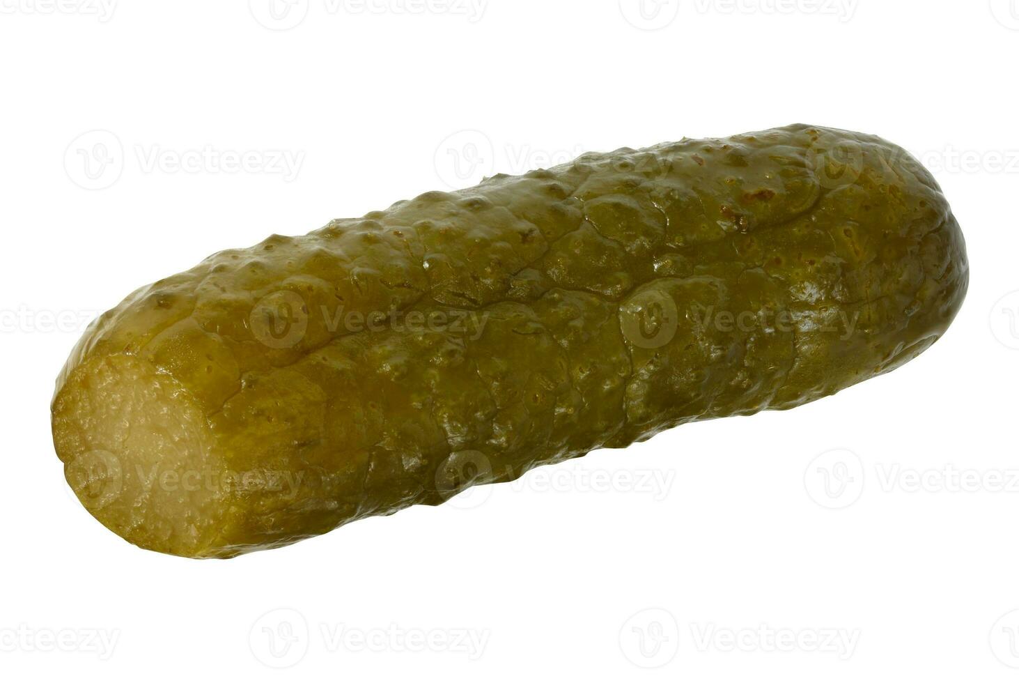 Pickled cucumber on white isolated background photo