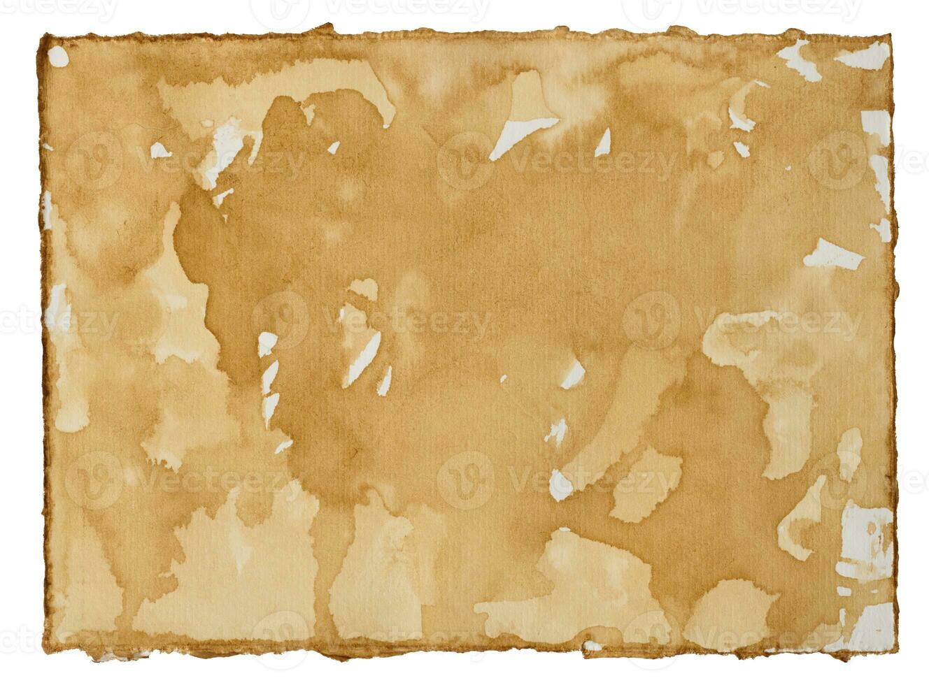 White sheet of paper with brown stains, covered in coffee photo