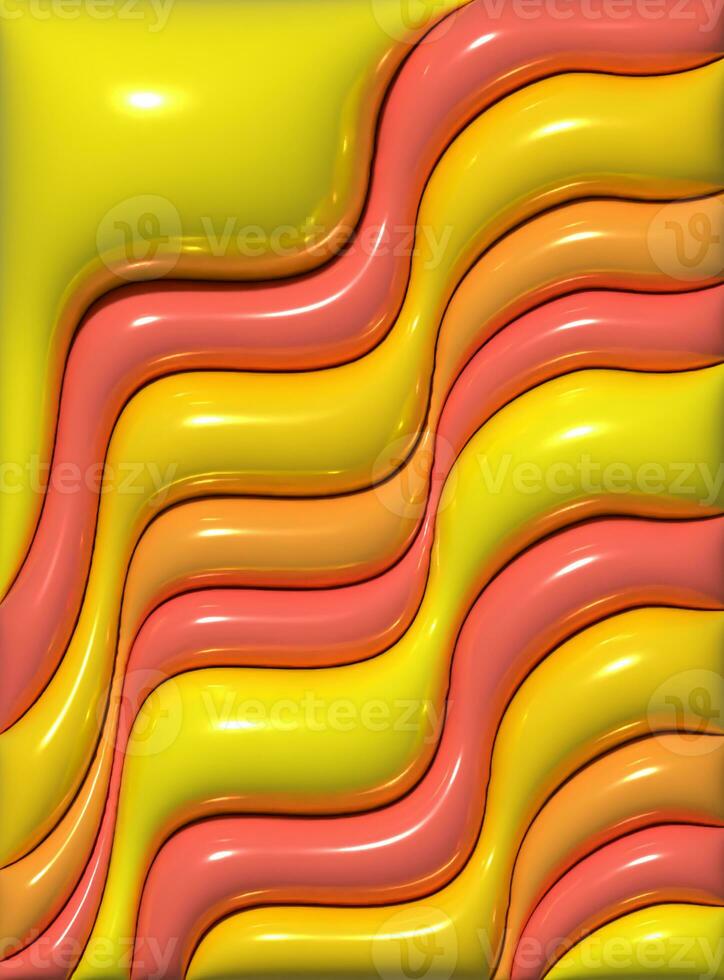 Abstract background with various inflated figures, 3D rendering illustration photo