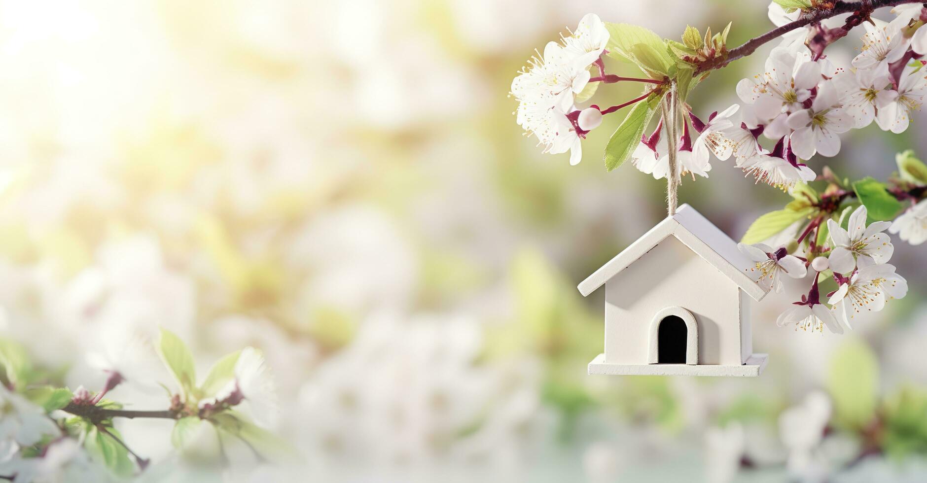 AI generated A watercolored bright serene image of a traditional bahay kubo. AI Generated photo