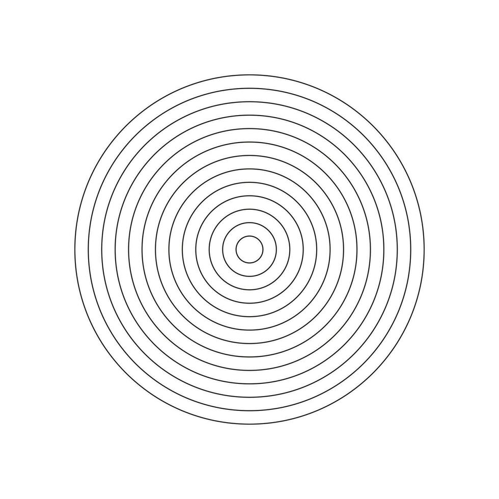 Coaching wheel of 12 concentric circles. Life blank. Polar grid. Circle diagram divided on segments. Polar graph paper. Wheel of life or habits tracker. Vector illustration.