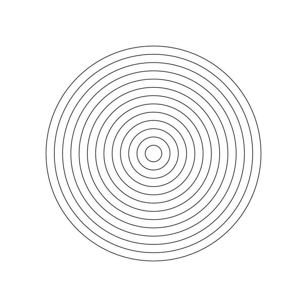 Coaching wheel of 12 concentric circles. Life blank. Polar grid. Circle diagram divided on segments. Polar graph paper. Wheel of life or habits tracker. Vector illustration.