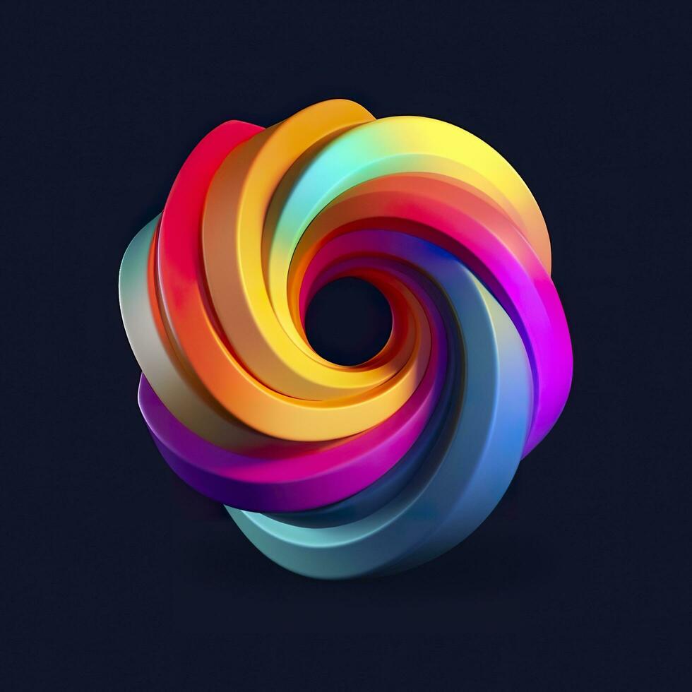 AI generated Abstract Rainbow Spiral. Soft and Rounded Forms Rendered in Tangled Perfection. AI Generative photo