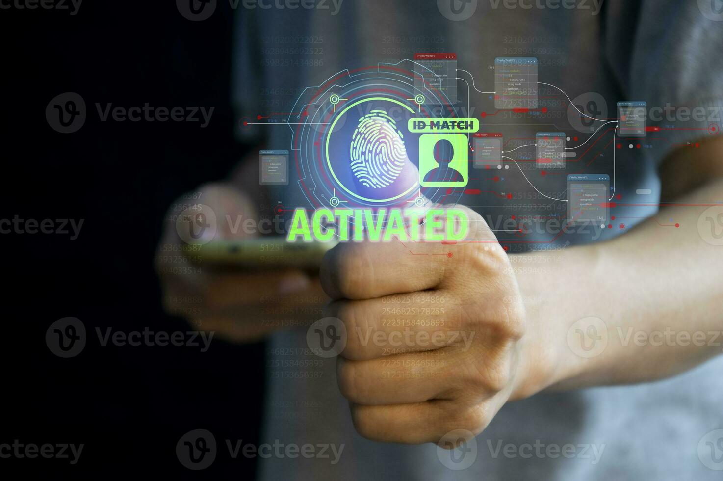 cybersecurity concept, user privacy security and encryption, secure internet access Future technology and cybernetics, screen padlock. photo