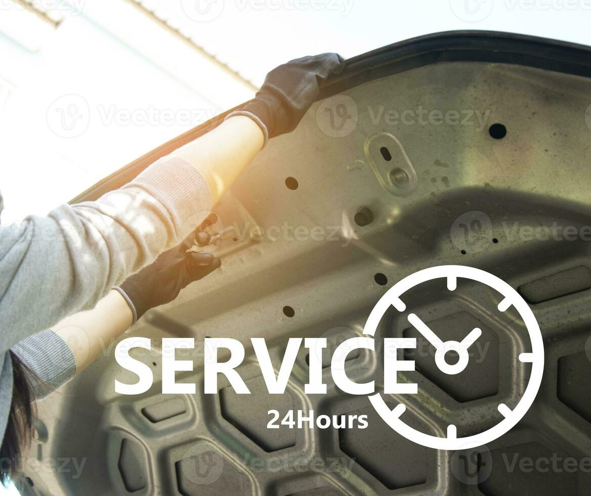 Concept of opening 24-hour maintenance service photo